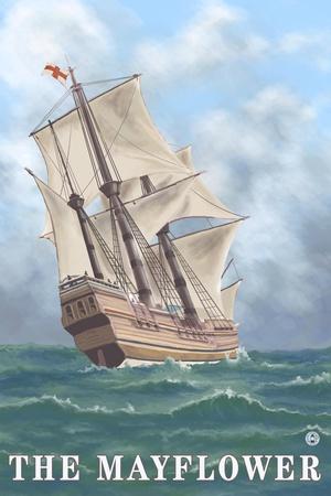 Plymouth, Massachusetts - of the Mayflower' Art Print Press | Art.com