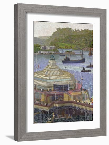 Plymouth Pier from the Hoe, 1923 (Oil on Canvas)-Charles Ginner-Framed Giclee Print