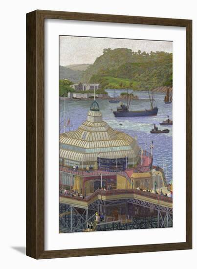 Plymouth Pier from the Hoe, 1923 (Oil on Canvas)-Charles Ginner-Framed Giclee Print