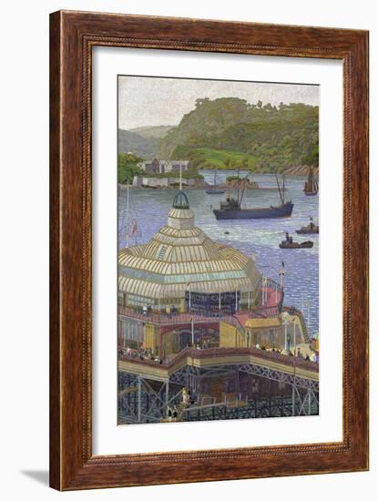 Plymouth Pier from the Hoe, 1923 (Oil on Canvas)-Charles Ginner-Framed Giclee Print