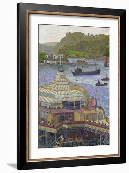 Plymouth Pier from the Hoe, 1923 (Oil on Canvas)-Charles Ginner-Framed Giclee Print