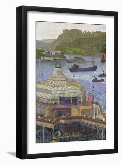 Plymouth Pier from the Hoe, 1923 (Oil on Canvas)-Charles Ginner-Framed Giclee Print