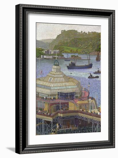 Plymouth Pier from the Hoe, 1923 (Oil on Canvas)-Charles Ginner-Framed Giclee Print