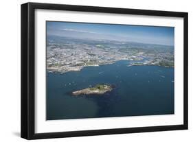 Plymouth with Drakes Island in Foreground, Devon, England, United Kingdom, Europe-Dan Burton-Framed Photographic Print