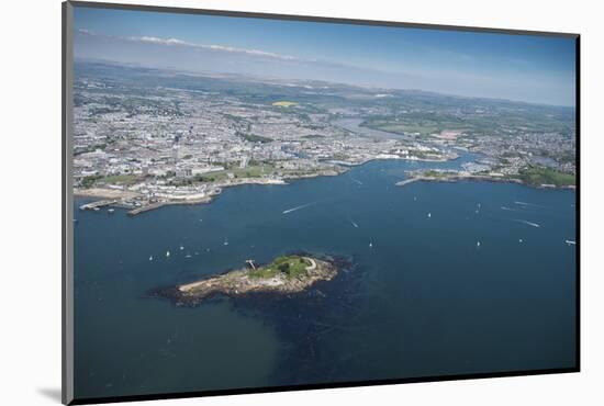 Plymouth with Drakes Island in Foreground, Devon, England, United Kingdom, Europe-Dan Burton-Mounted Photographic Print