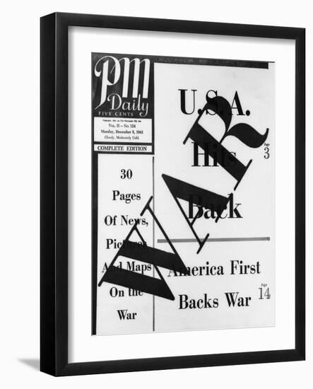 PM Daily on United States Backing War Against Japanese-null-Framed Giclee Print