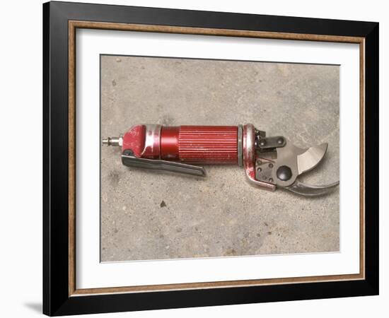 Pneumatic Compressed Air Driven Secateur Shears for Pruning Vines, Chateau Belingard, Bergerac-Per Karlsson-Framed Photographic Print