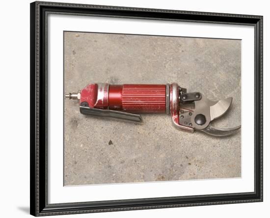 Pneumatic Compressed Air Driven Secateur Shears for Pruning Vines, Chateau Belingard, Bergerac-Per Karlsson-Framed Photographic Print