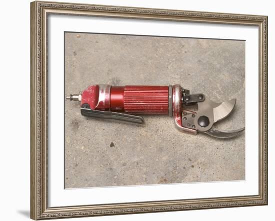 Pneumatic Compressed Air Driven Secateur Shears for Pruning Vines, Chateau Belingard, Bergerac-Per Karlsson-Framed Photographic Print