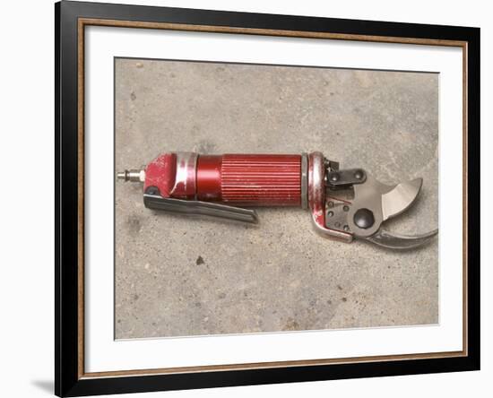 Pneumatic Compressed Air Driven Secateur Shears for Pruning Vines, Chateau Belingard, Bergerac-Per Karlsson-Framed Photographic Print