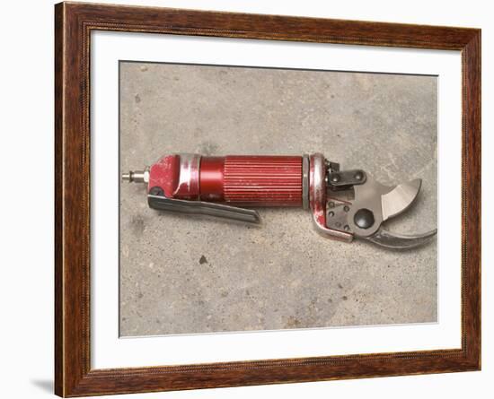 Pneumatic Compressed Air Driven Secateur Shears for Pruning Vines, Chateau Belingard, Bergerac-Per Karlsson-Framed Photographic Print