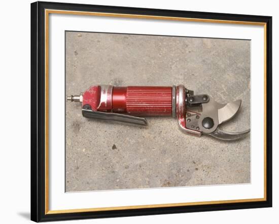 Pneumatic Compressed Air Driven Secateur Shears for Pruning Vines, Chateau Belingard, Bergerac-Per Karlsson-Framed Photographic Print