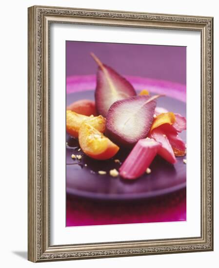 Poached Fruit (Pears, Rhubarb, Peaches)-Maja Smend-Framed Photographic Print