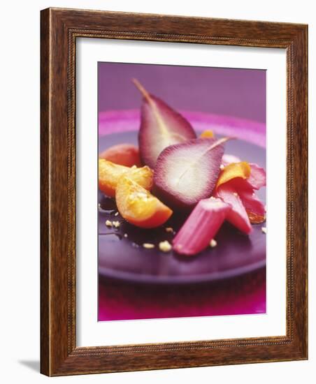 Poached Fruit (Pears, Rhubarb, Peaches)-Maja Smend-Framed Photographic Print