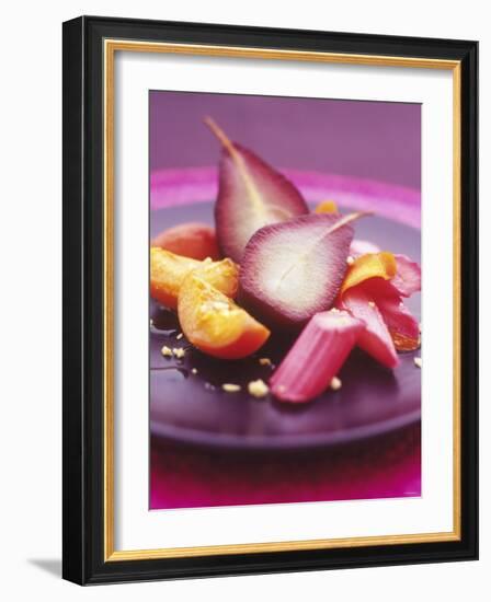 Poached Fruit (Pears, Rhubarb, Peaches)-Maja Smend-Framed Photographic Print