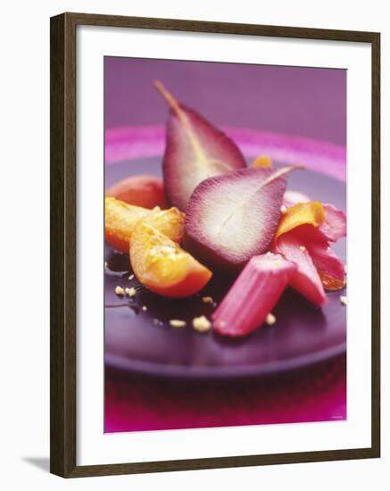 Poached Fruit (Pears, Rhubarb, Peaches)-Maja Smend-Framed Photographic Print