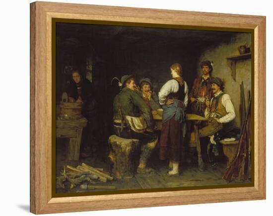 Poachers in a Mountain Cabin, 1876-Franz Von Defregger-Framed Premier Image Canvas