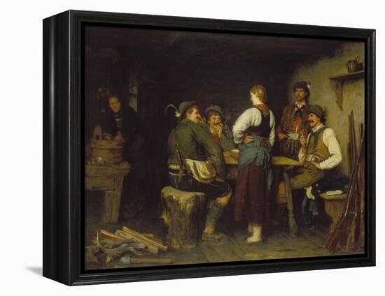 Poachers in a Mountain Cabin, 1876-Franz Von Defregger-Framed Premier Image Canvas