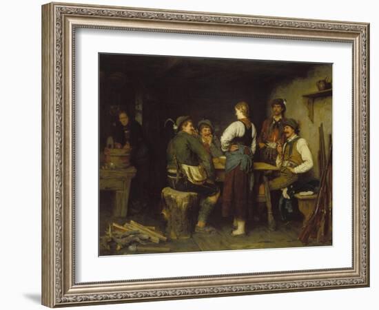 Poachers in a Mountain Cabin, 1876-Franz Von Defregger-Framed Giclee Print