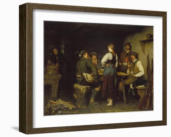 Poachers in a Mountain Cabin, 1876-Franz Von Defregger-Framed Giclee Print