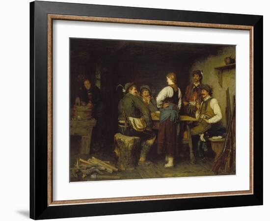 Poachers in a Mountain Cabin, 1876-Franz Von Defregger-Framed Giclee Print