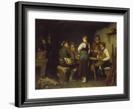 Poachers in a Mountain Cabin, 1876-Franz Von Defregger-Framed Giclee Print