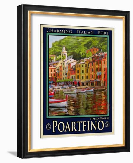 Poartfino Italian Riviera 2-Anna Siena-Framed Giclee Print