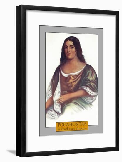 Pocahontas - Portrait of the Powhatan Princess, c.1844-Lantern Press-Framed Art Print