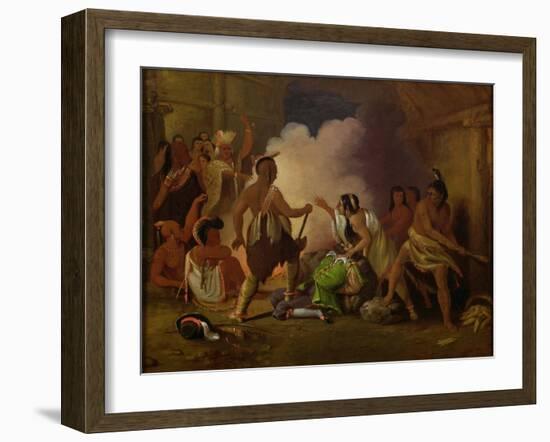 Pocahontas Saving the Life of Captain John Smith, C.1836-40-John Gadsby Chapman-Framed Giclee Print