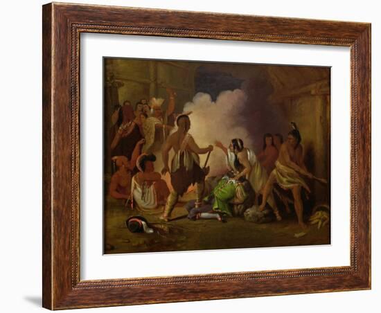 Pocahontas Saving the Life of Captain John Smith, C.1836-40-John Gadsby Chapman-Framed Giclee Print