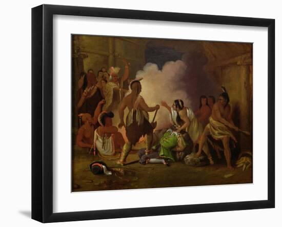 Pocahontas Saving the Life of Captain John Smith, C.1836-40-John Gadsby Chapman-Framed Giclee Print