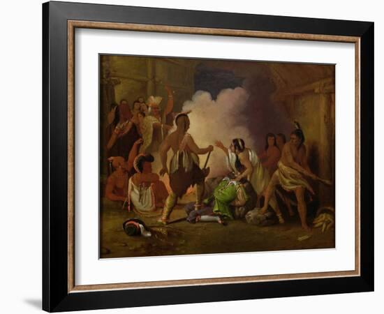 Pocahontas Saving the Life of Captain John Smith, C.1836-40-John Gadsby Chapman-Framed Giclee Print