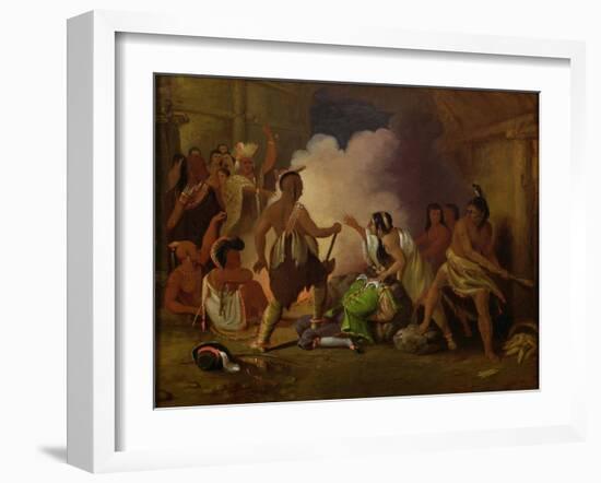 Pocahontas Saving the Life of Captain John Smith, C.1836-40-John Gadsby Chapman-Framed Giclee Print