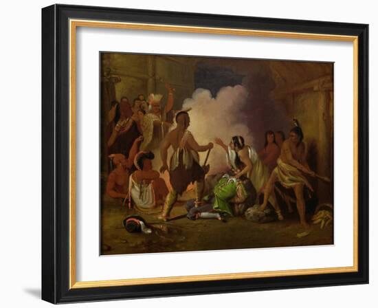 Pocahontas Saving the Life of Captain John Smith, C.1836-40-John Gadsby Chapman-Framed Giclee Print