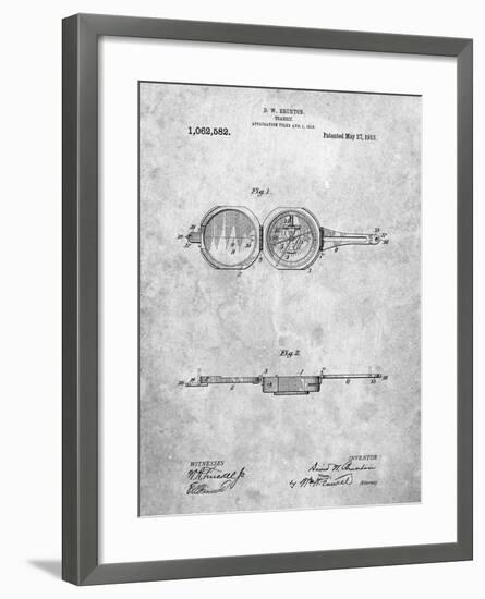 Pocket Transit Compass 1919 Patent-Cole Borders-Framed Art Print