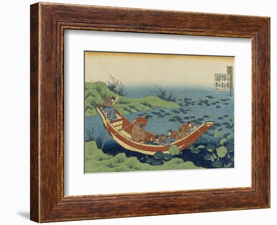 Poem by Bunya no Asayasu (Fumiya no Asayasu)-Katsushika Hokusai-Framed Art Print