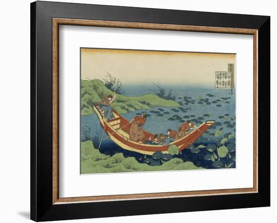 Poem by Bunya no Asayasu (Fumiya no Asayasu)-Katsushika Hokusai-Framed Art Print