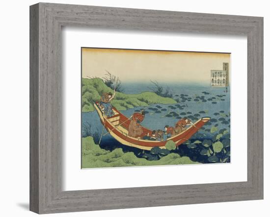 Poem by Bunya no Asayasu (Fumiya no Asayasu)-Katsushika Hokusai-Framed Art Print