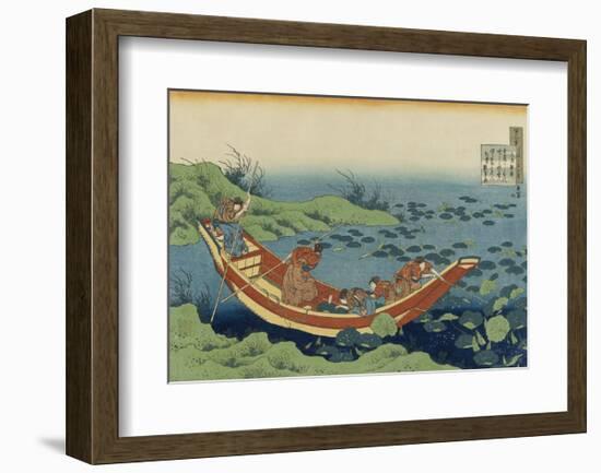 Poem by Bunya no Asayasu (Fumiya no Asayasu)-Katsushika Hokusai-Framed Art Print