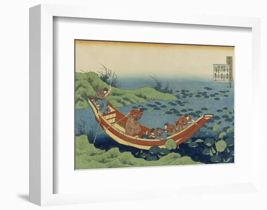 Poem by Bunya no Asayasu (Fumiya no Asayasu)-Katsushika Hokusai-Framed Art Print