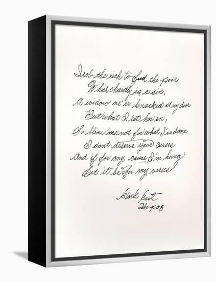 Poem by the Outlaw and Poet Black Bart-null-Framed Premier Image Canvas