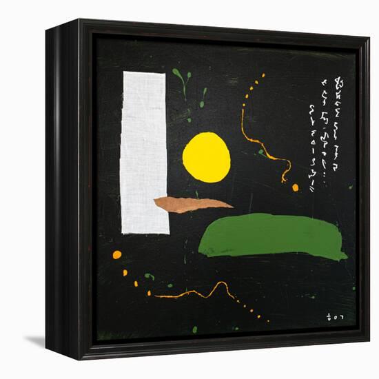 Poem started with a yellow dot-Hyunah Kim-Framed Stretched Canvas