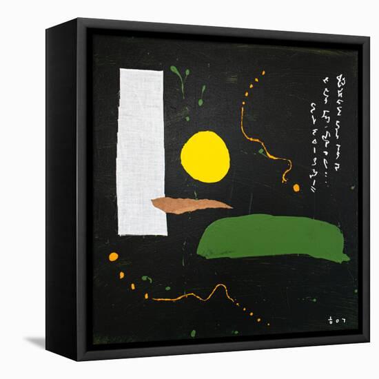 Poem started with a yellow dot-Hyunah Kim-Framed Stretched Canvas