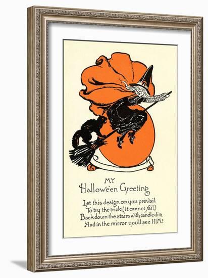 Poem, Witch on Broom-null-Framed Art Print