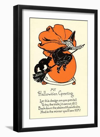 Poem, Witch on Broom-null-Framed Art Print