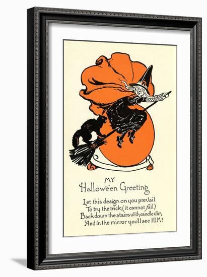 Poem, Witch on Broom-null-Framed Art Print