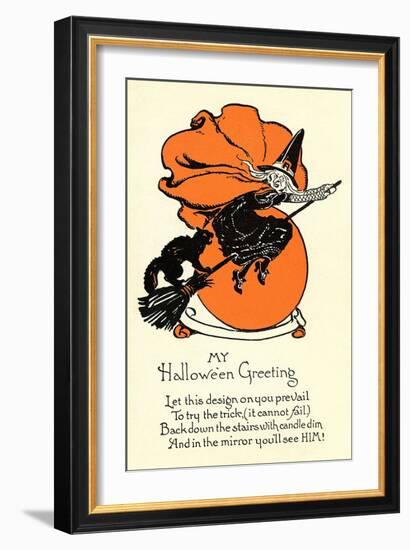 Poem, Witch on Broom-null-Framed Art Print