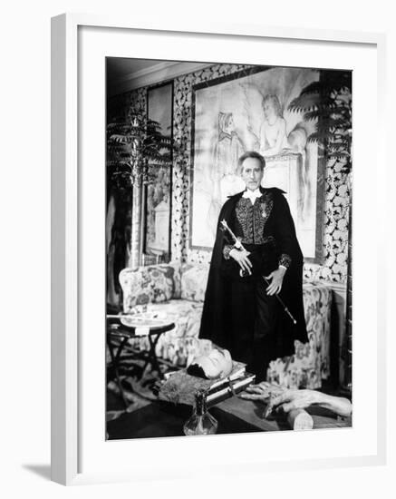 Poet and Filmmaker Jean Cocteau Dressed in Uniform of Academie Francaise, Holding Sword He Designed-Frank Scherschel-Framed Premium Photographic Print