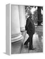 Poet and Vice President of Hartford Accident and Indemnity Co, Wallace Stevens Standing on Steps-Walter Sanders-Framed Premier Image Canvas