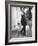 Poet and Vice President of Hartford Accident and Indemnity Co, Wallace Stevens Standing on Steps-Walter Sanders-Framed Premium Photographic Print